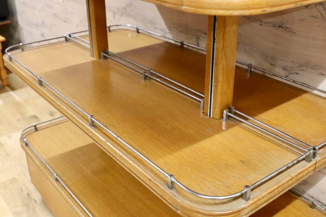 GMFH401○英国 イギリス アンティーク ディスプレイラック 棚 1940年