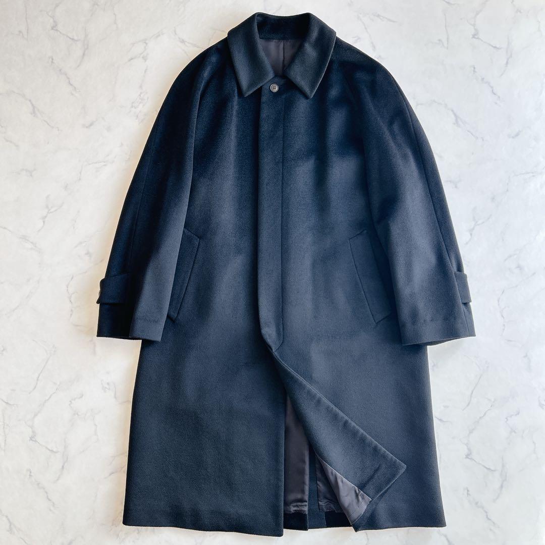 COLOMBO ピュアカシミヤ 100% ステンカラーコート ブラック