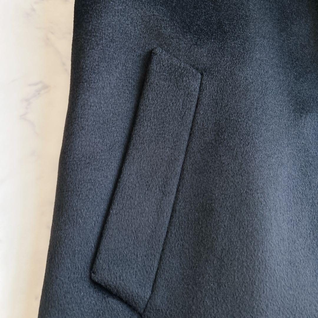 COLOMBO ピュアカシミヤ 100% ステンカラーコート ブラック