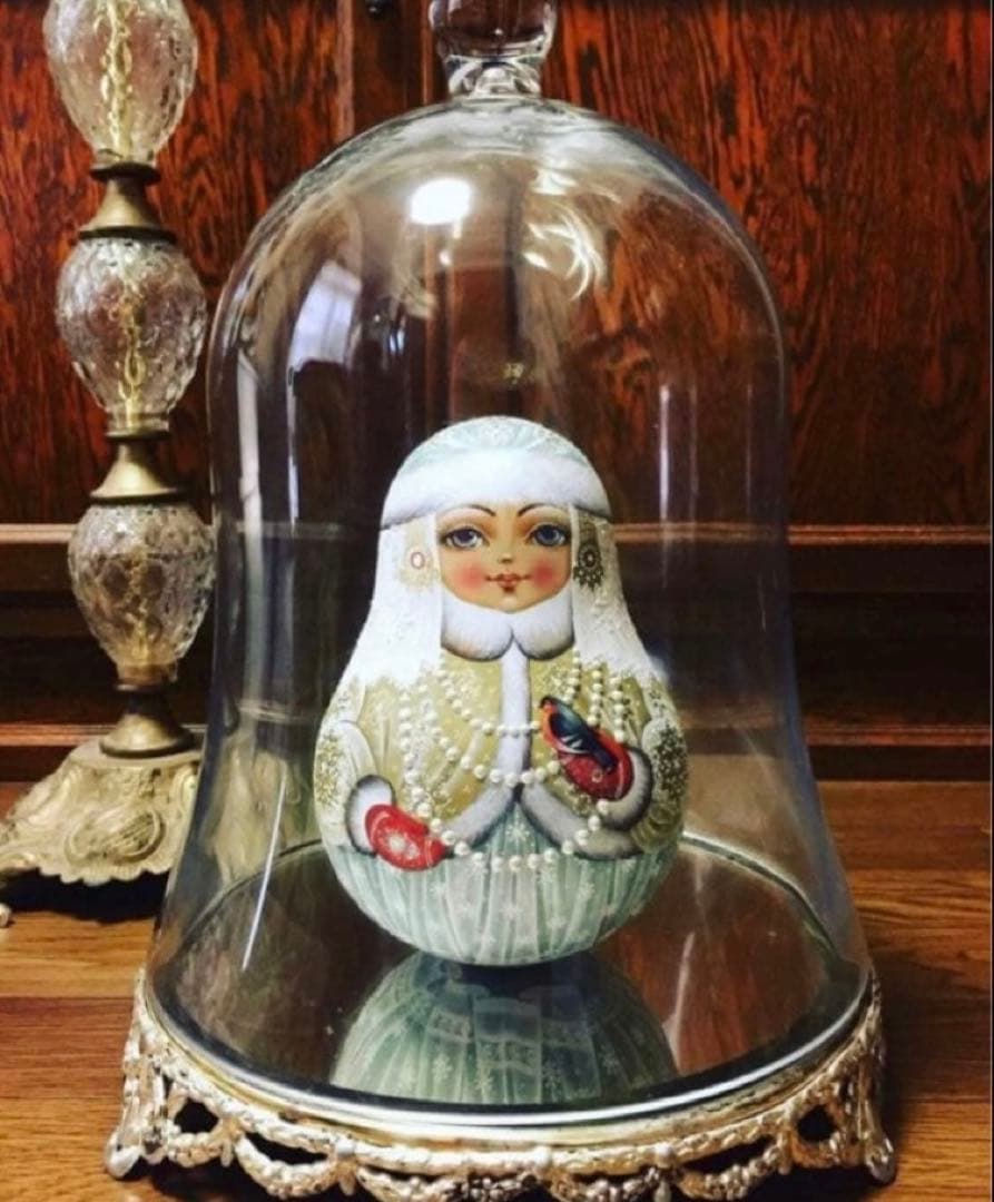 ロシア雑貨☆雪娘 起き上がりこぼし♪H18cmタチアナ作 雪の女王マトリョーシカ