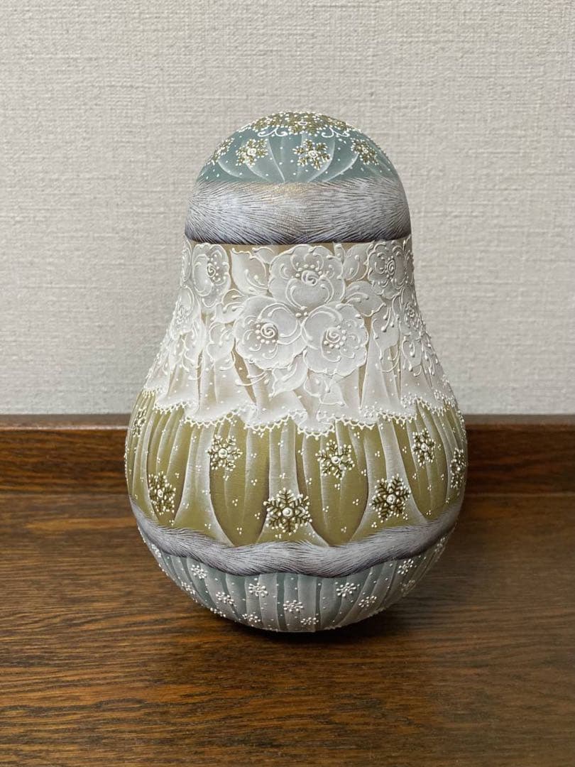 ロシア雑貨☆雪娘 起き上がりこぼし♪H18cmタチアナ作 雪の女王マトリョーシカ