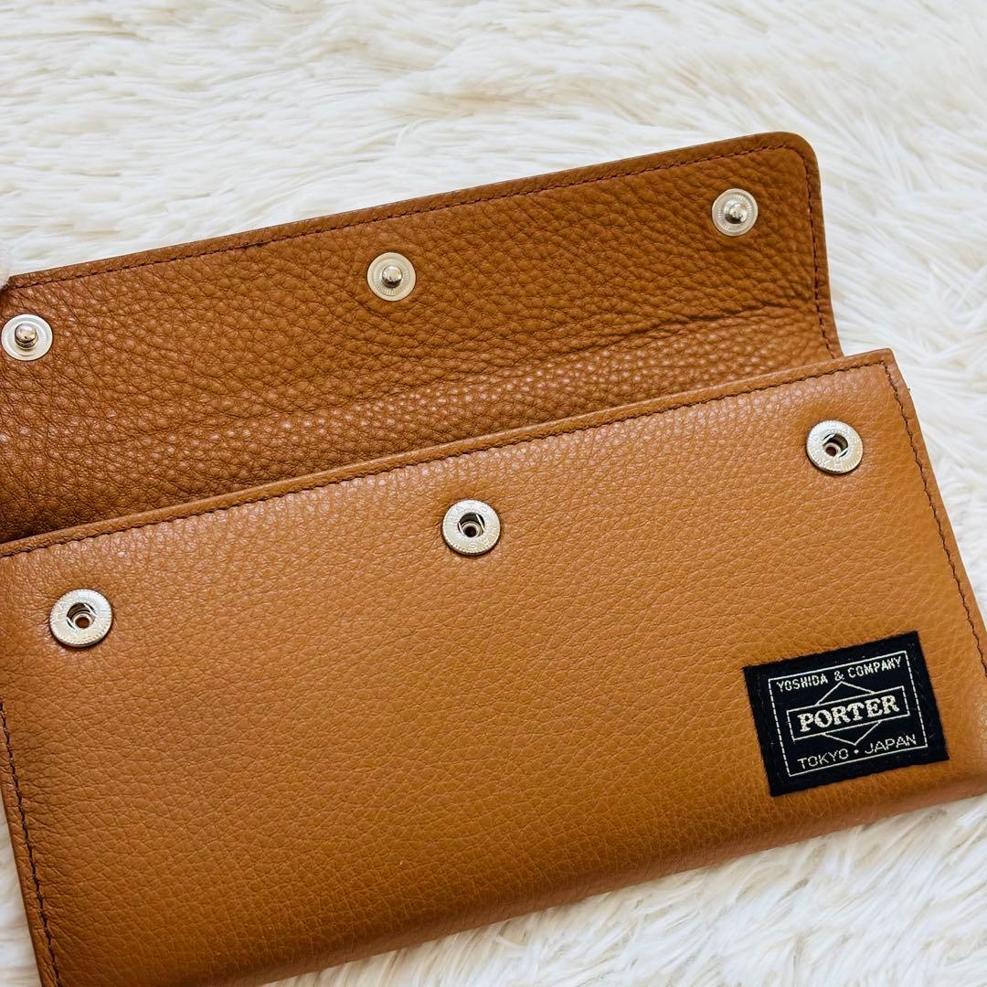 ポーター カーム ロングウォレット LONG WALLET キャメル レザー