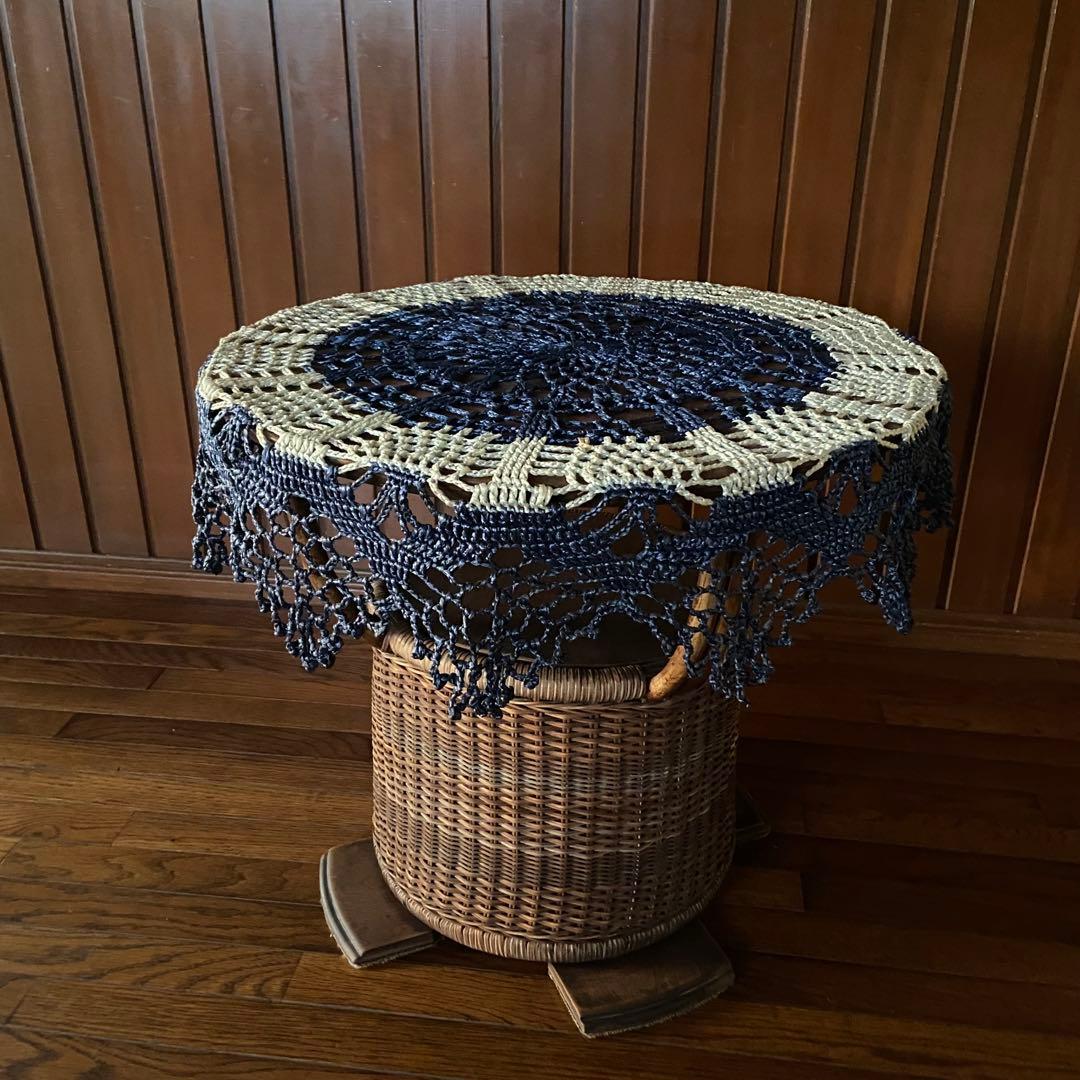 アンティーク　ラタンテーブル　籐家具　カフェテーブル　昭和レトロ