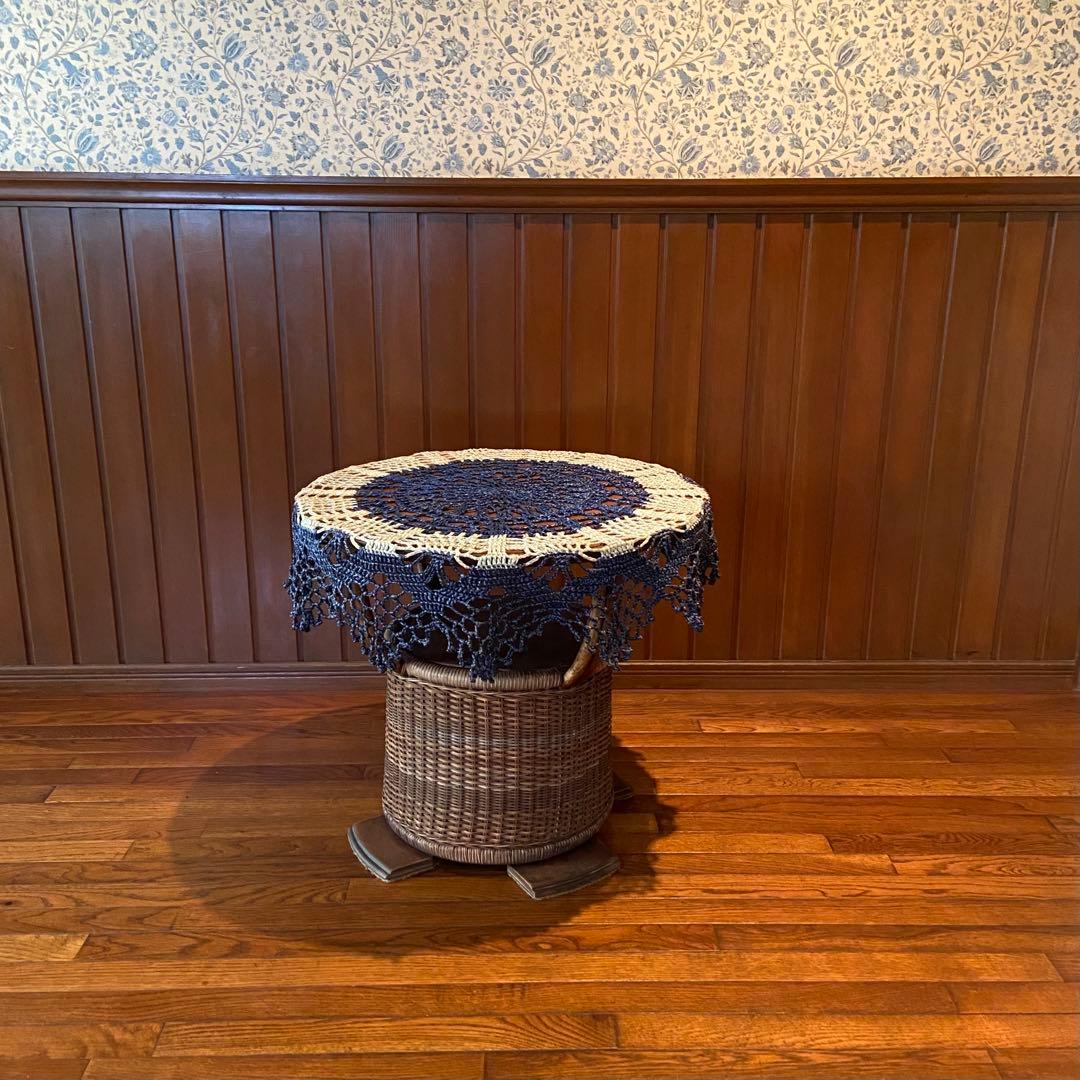 アンティーク　ラタンテーブル　籐家具　カフェテーブル　昭和レトロ