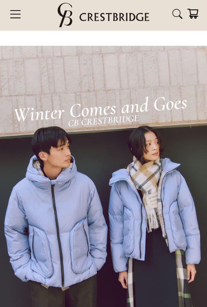 美品 クレストブリッジ ダウンジャケット 短丈 水色