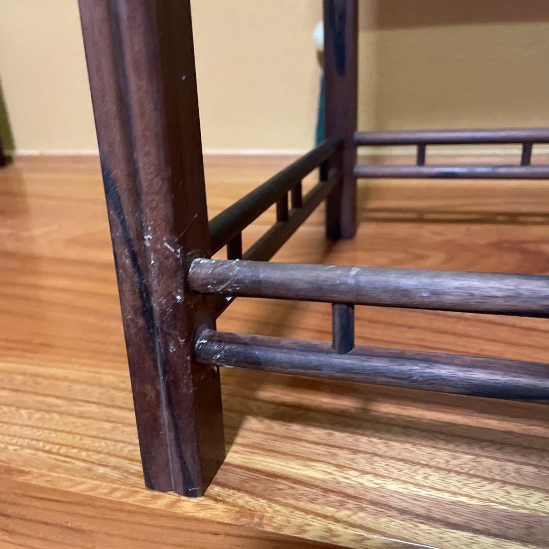 【唐木】懸崖1.1尺 盆栽台 黒檀 ビンテージ品 高卓(こうしょく)【訳あり品】