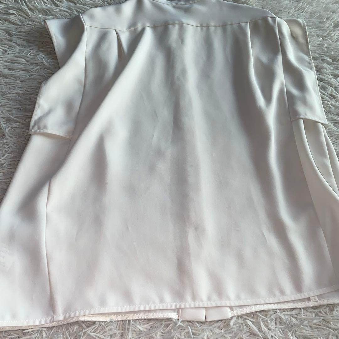 NOBLE ノーブル スクエアースリーブフロントオープンブラウス ホワイト