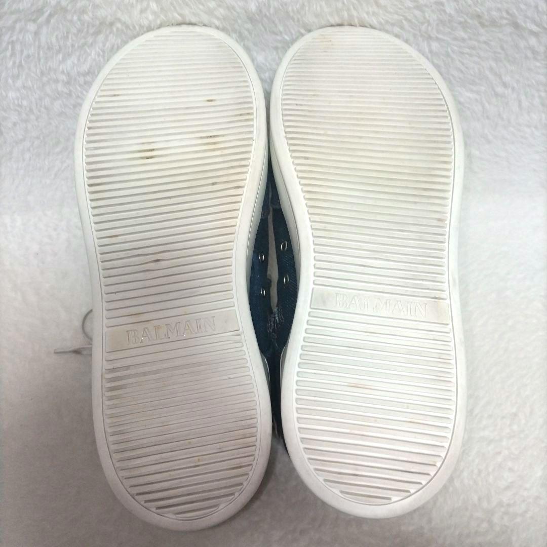 【美品】BALMAIN バルマン デニム インディゴ ハイカットスニーカー レア