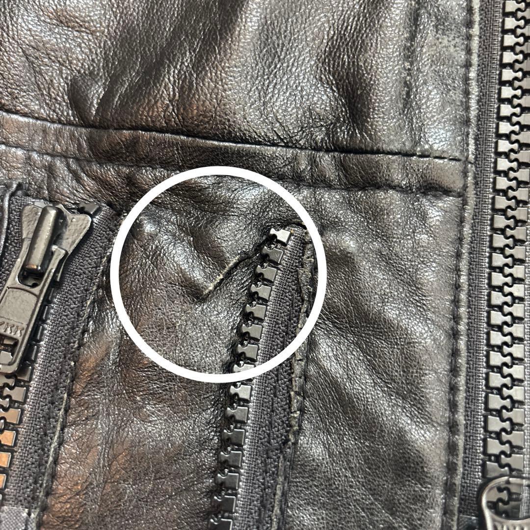 希少/レザージャケットy-3ヨウジヤマモトレザーライダース【S】