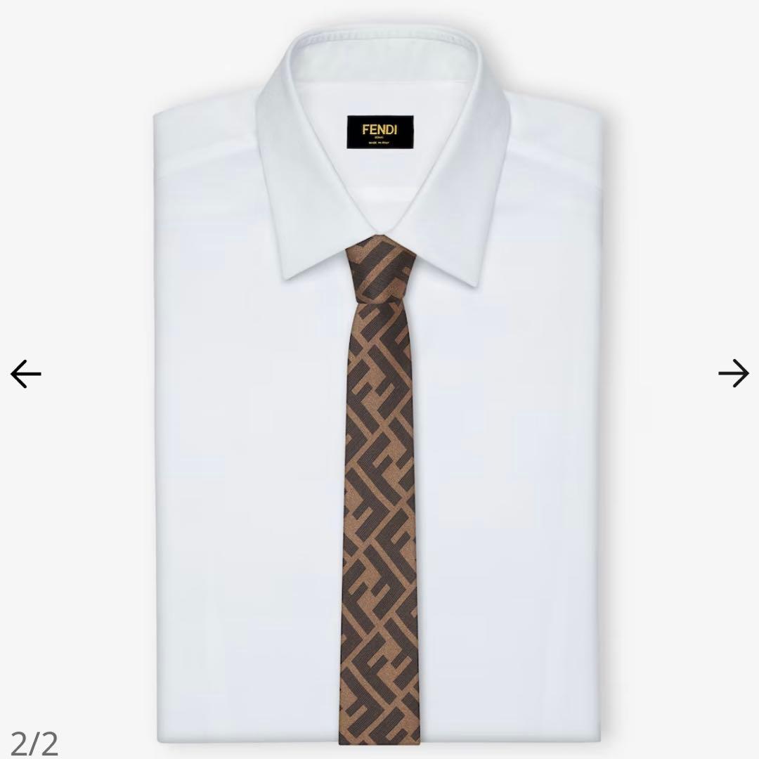 【美品】FENDI ネクタイ シルク100% ズッカ柄