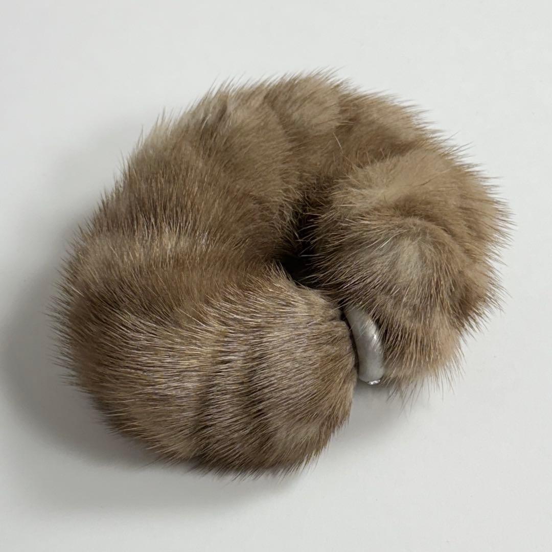 新品✨フォクシー ミンクファー ブレスレット シュシュ アクセサリー ブラウン