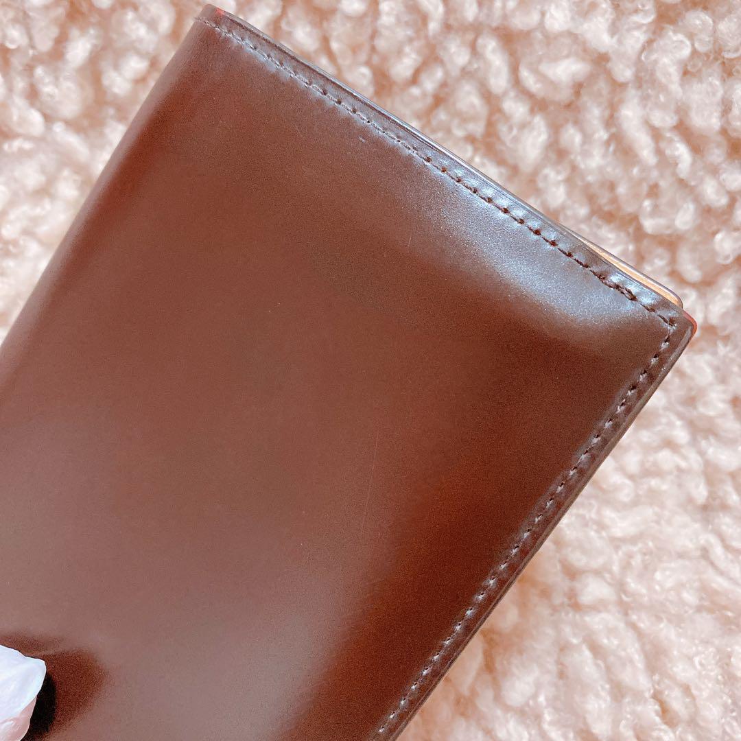 収納力◎✨ ココマイスター 水染めコードバン 長財布 used品 ブラウン