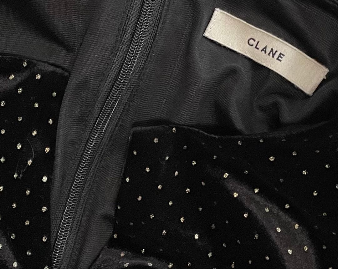 ワンピース clane VELOUR GLITTER ONEPIECE