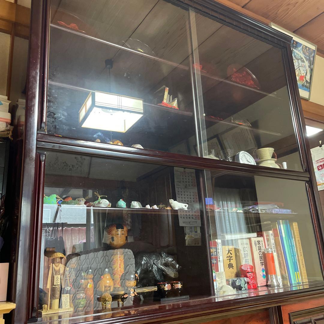 キャビネット　木製　美品　収納　棚　本棚　昭和　レトロ　最終値下　発送たのめる便