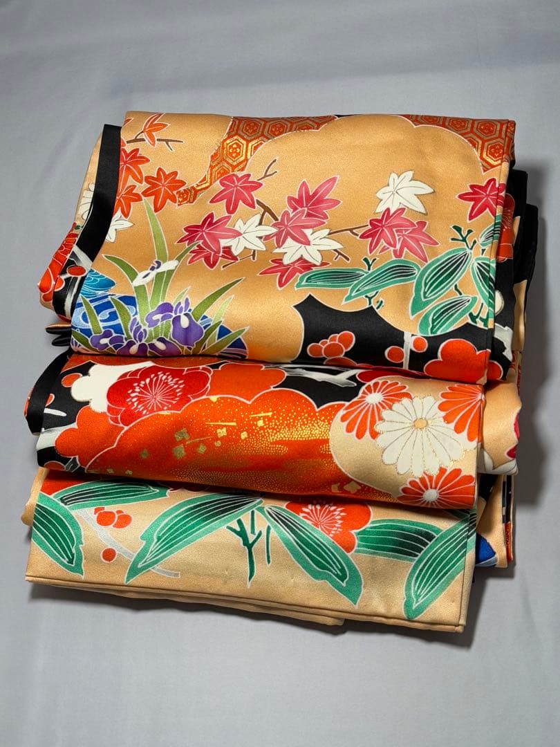 [美品] 高身長　振袖　黒　古典柄　松竹梅　駒刺繍　成人式　卒業式　礼装　結婚式