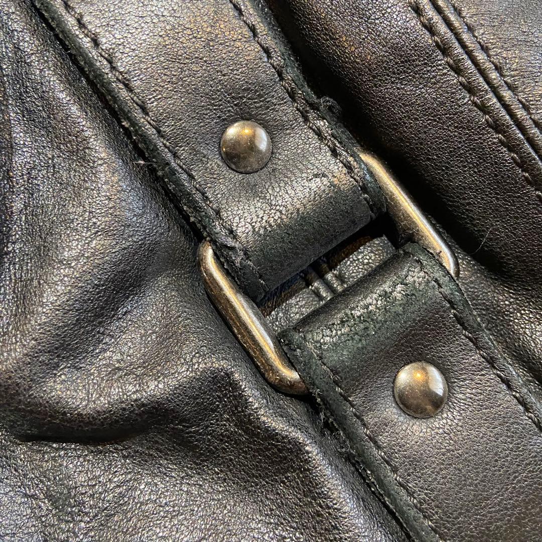 DIESEL ディーゼル A4可 トートバッグ 黒 レザー ショルダーベルト付き