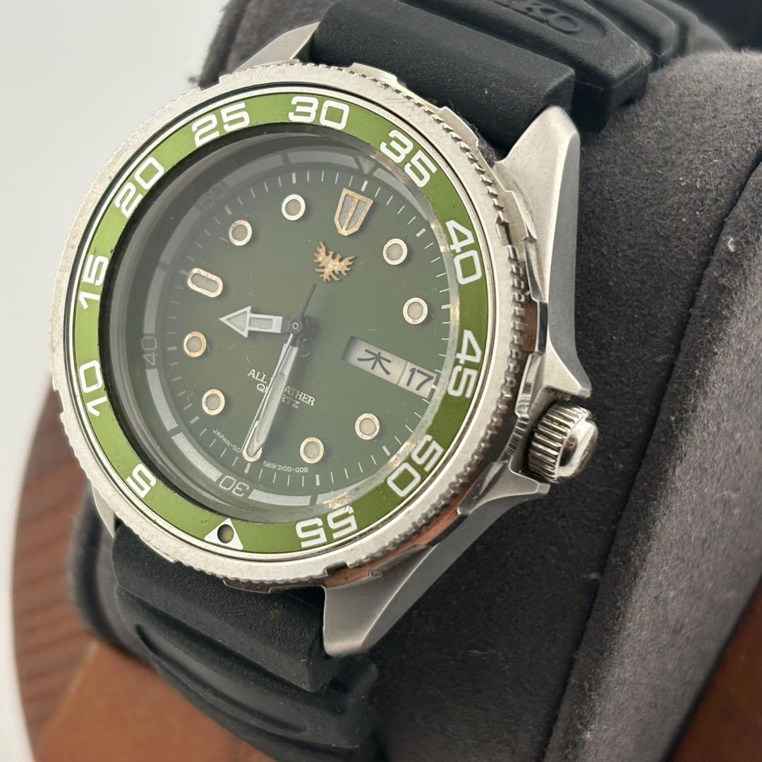 【希少】オリエント　オールウェザー　G589310-00 クォーツ　グリーン