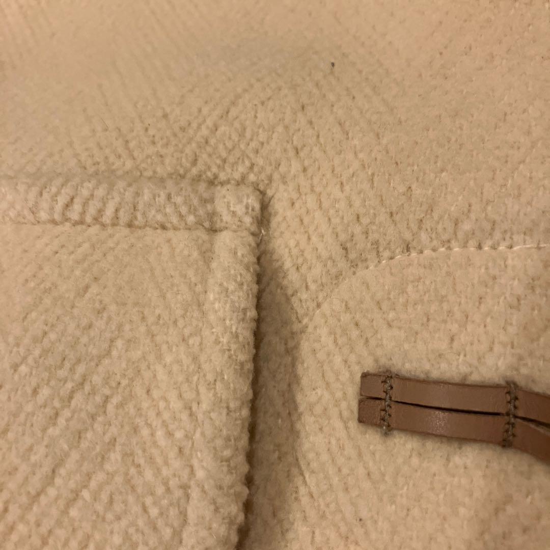 極美品　英国製　ヘリンボーン柄　ダッフルコート フード付き　ロング丈　上品　高級