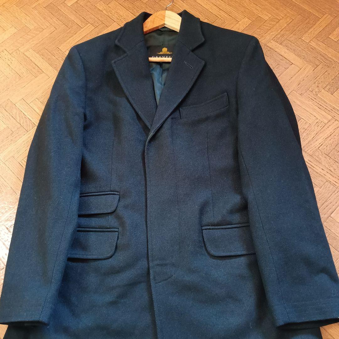 グレンフェル　チェスターコート　ネイビー　ウール　38 Mサイズ　イギリス製