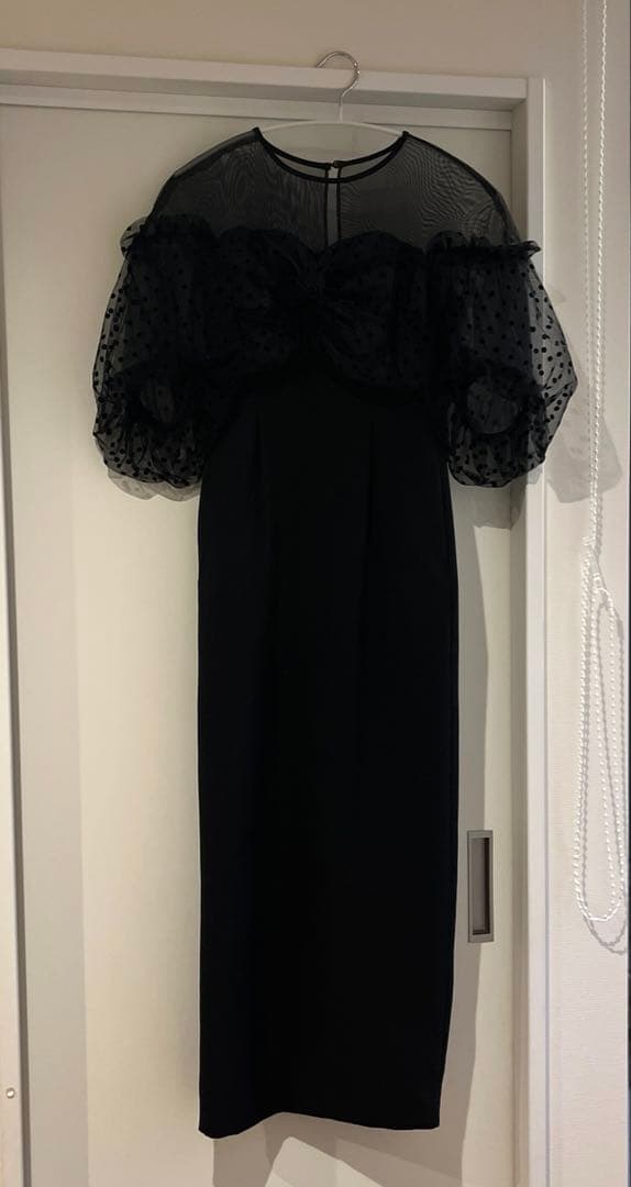 ANDRESED アンドレスド　フロッキーワンピース　S ブラック