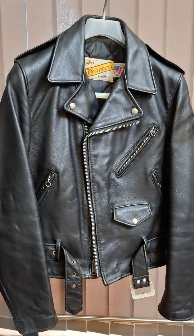 Schott ショット 613 ダブルライダース 36 米国製 星ボタン欠損あり