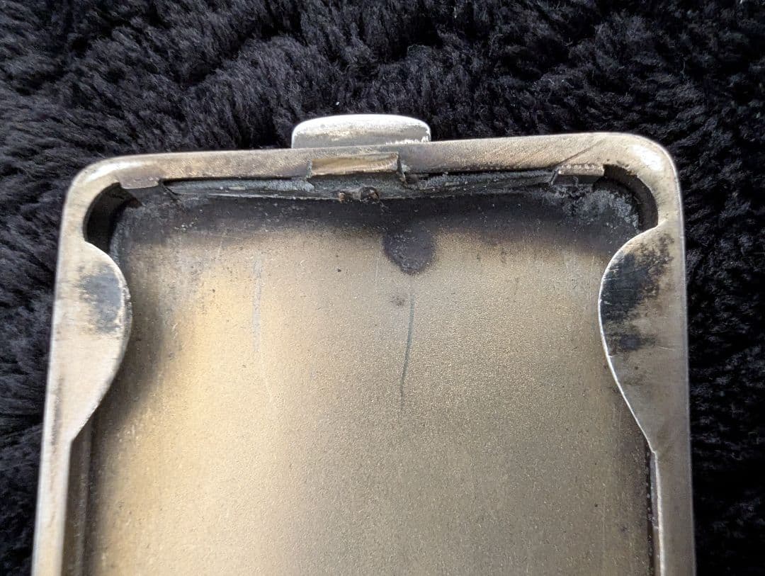 英国アンティーク スターリングシルバーギョーシェエナメル マッチケース