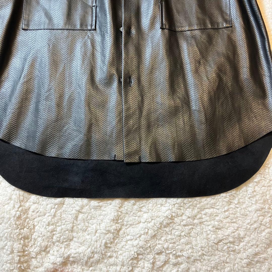 美品 ユナイテッドトウキョウ　エンボス　シンセティックレザー　シャツ　ジャケット