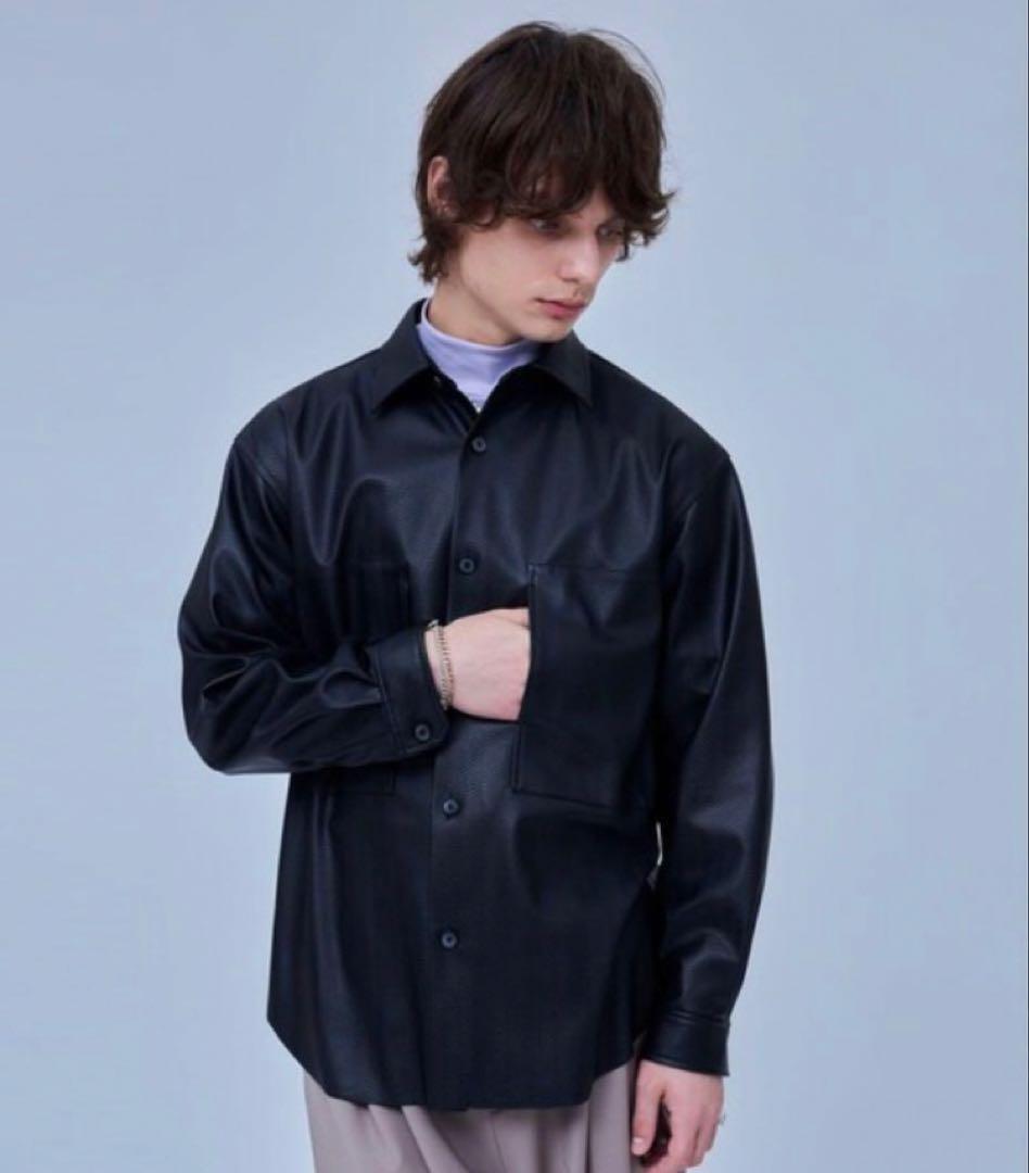 美品 ユナイテッドトウキョウ　エンボス　シンセティックレザー　シャツ　ジャケット