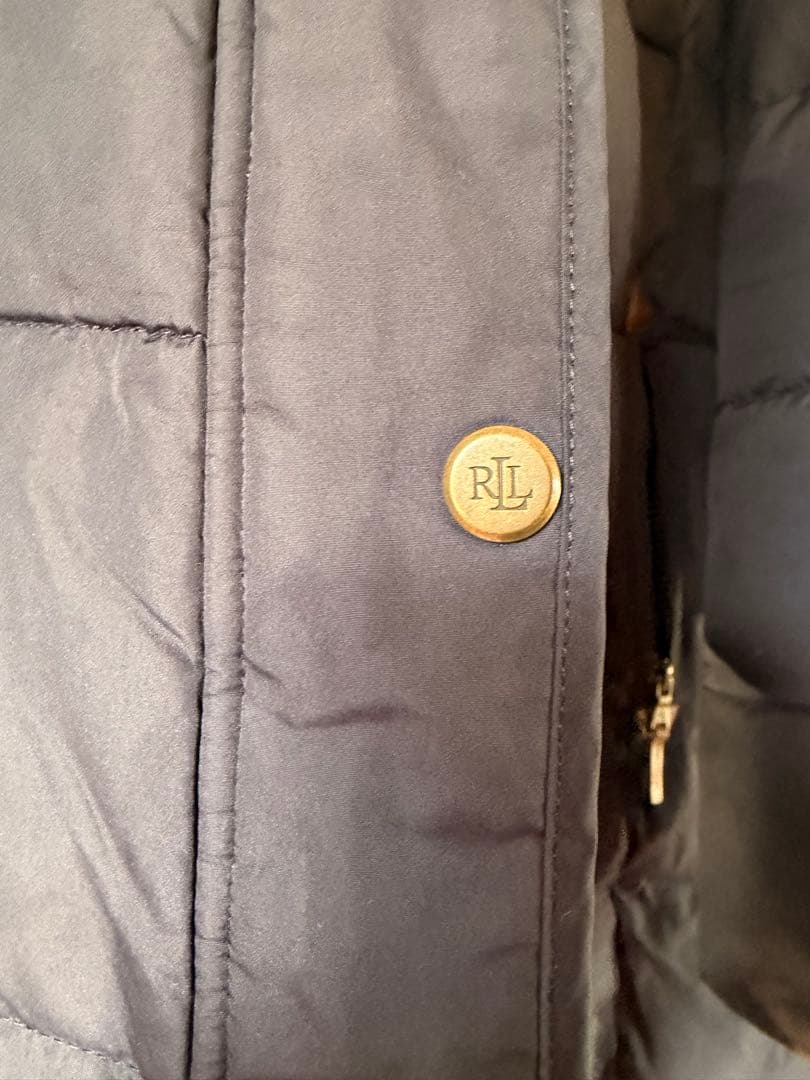 ラルフローレン　フード付きダウンコート ネイビー　M ロングダウンジャケット