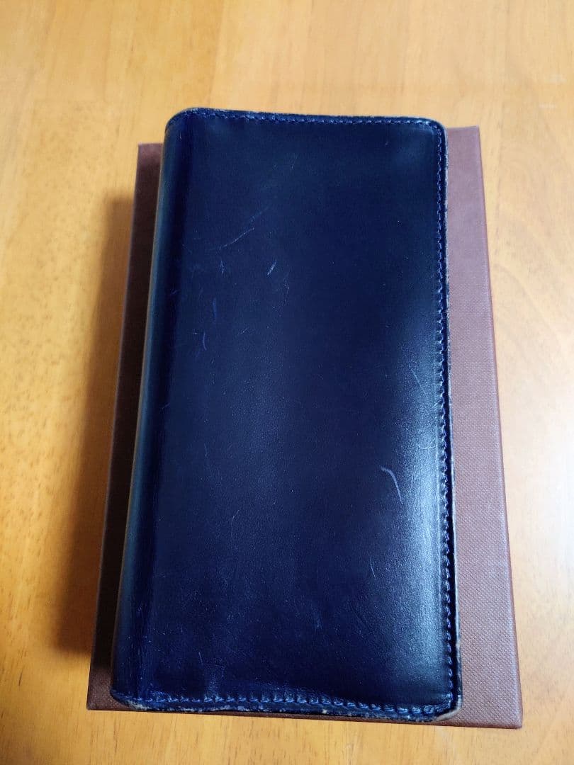 【美品】【廃盤】ホワイトハウスコックス　ヴィンテージレザー　ネイビー長財布