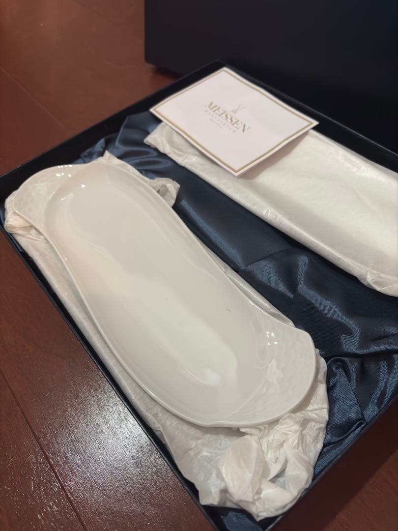 Gookie　マイセン 波の戯れ ホワイト 長皿　完品／2枚セット