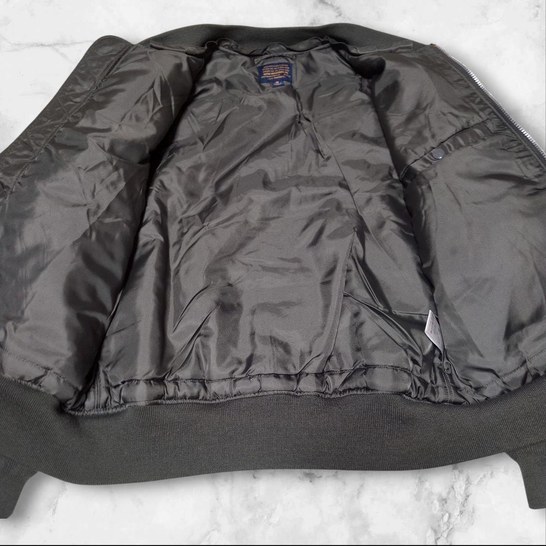 美品✨アルファインダストリーズ MA-1 フライトジャケット カーキ M 短丈