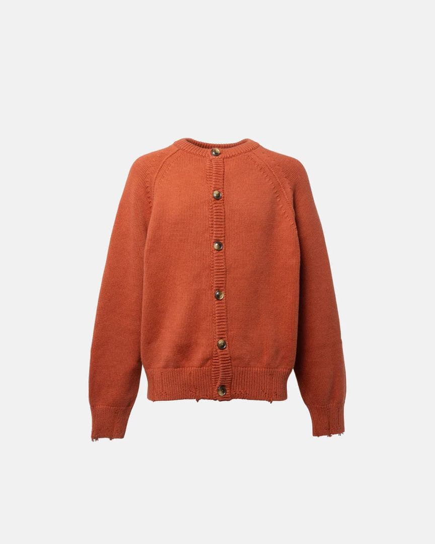 トップス DISTRESSED COTTON CARDIGAN TERRACOTTA 2