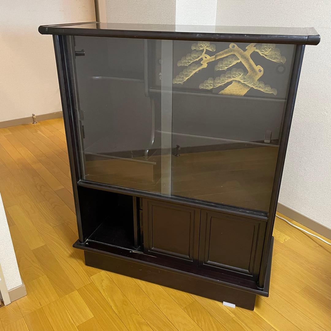 昭和レトロ 茶箪笥 螺鈿細工 松柄 和箪笥 飾り棚 キャビネット