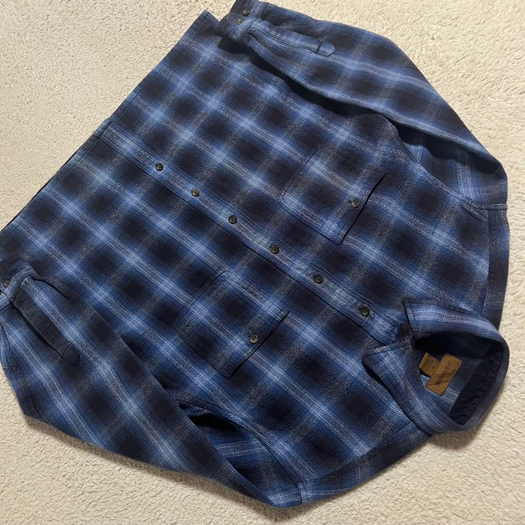 ST JOHN’S BAY フランネルシャツ オンブレ メンズ M