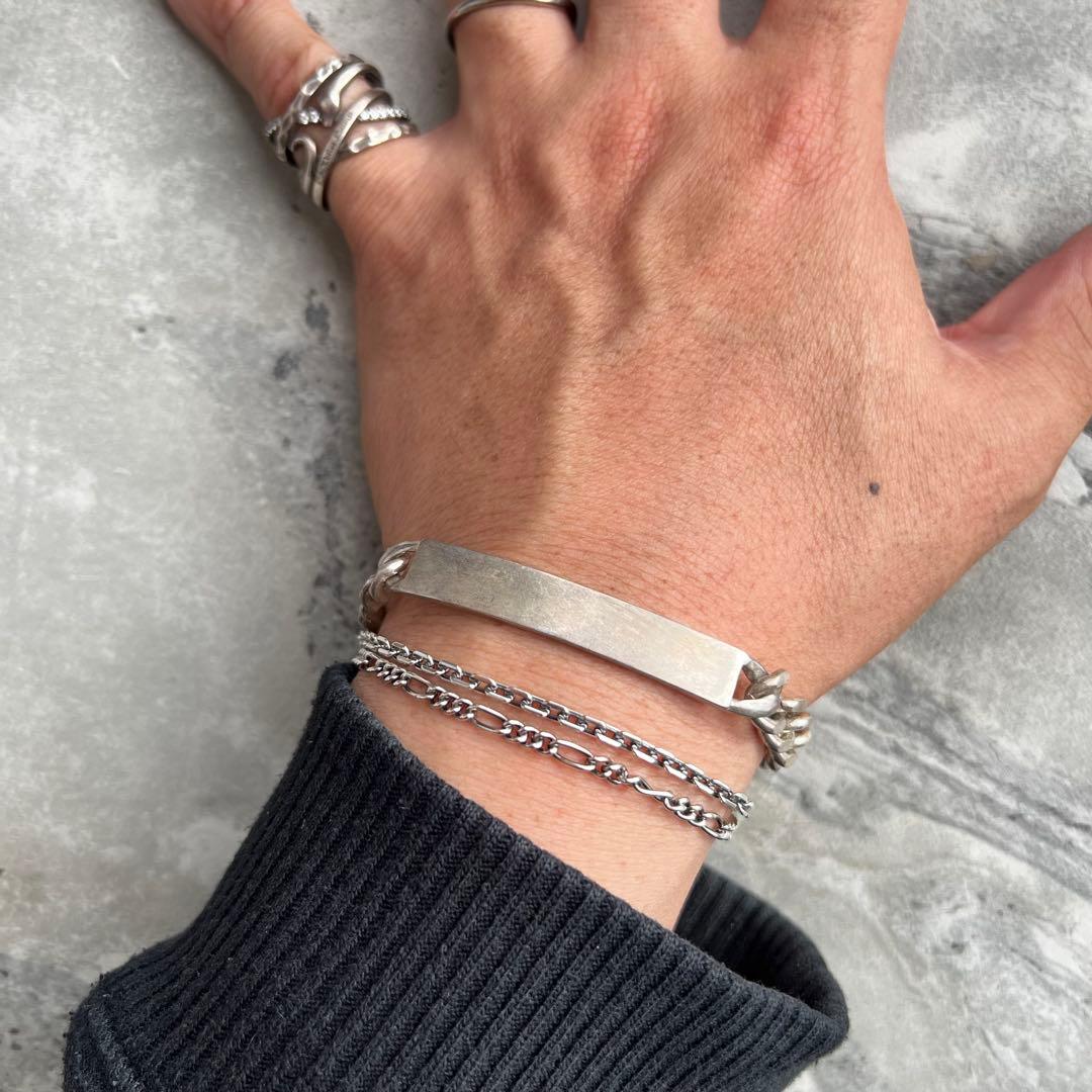 ヴィンテージ タスコ スリム IDプレート 喜平チェーン ブレスレット シンプル