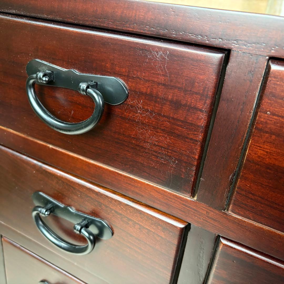 訳あり品！【134】民芸家具桐材多引き出しチェストタンスD48㎝×65㎝完成品