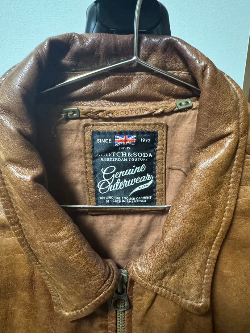SCOTCH & SODA スコッチアンドソーダ　ブラウンレザーアウター　M