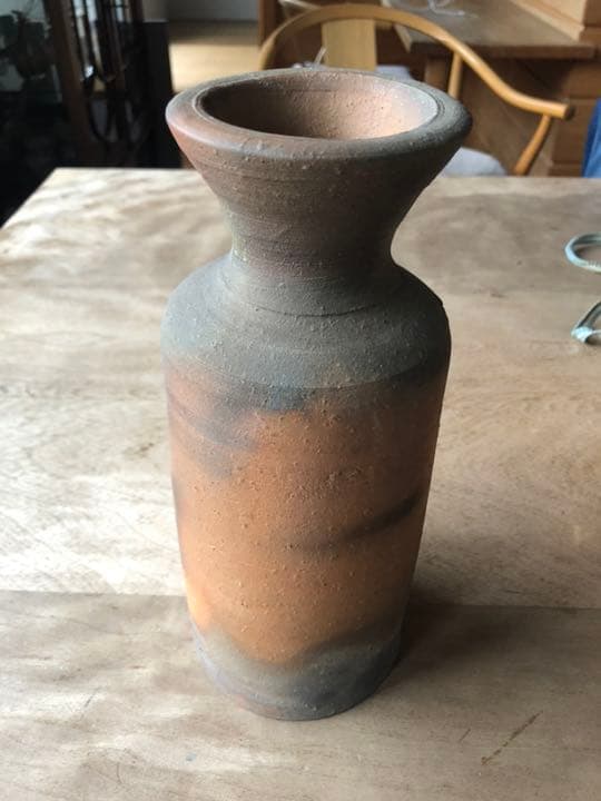 人間国宝藤原雄の備前焼花入れ