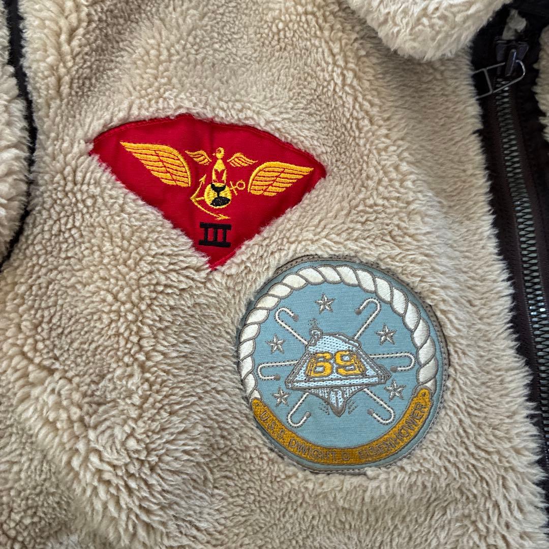 美品　AVIREX レトロボアB-3トップガンジャケット（ベージュ）　2XL