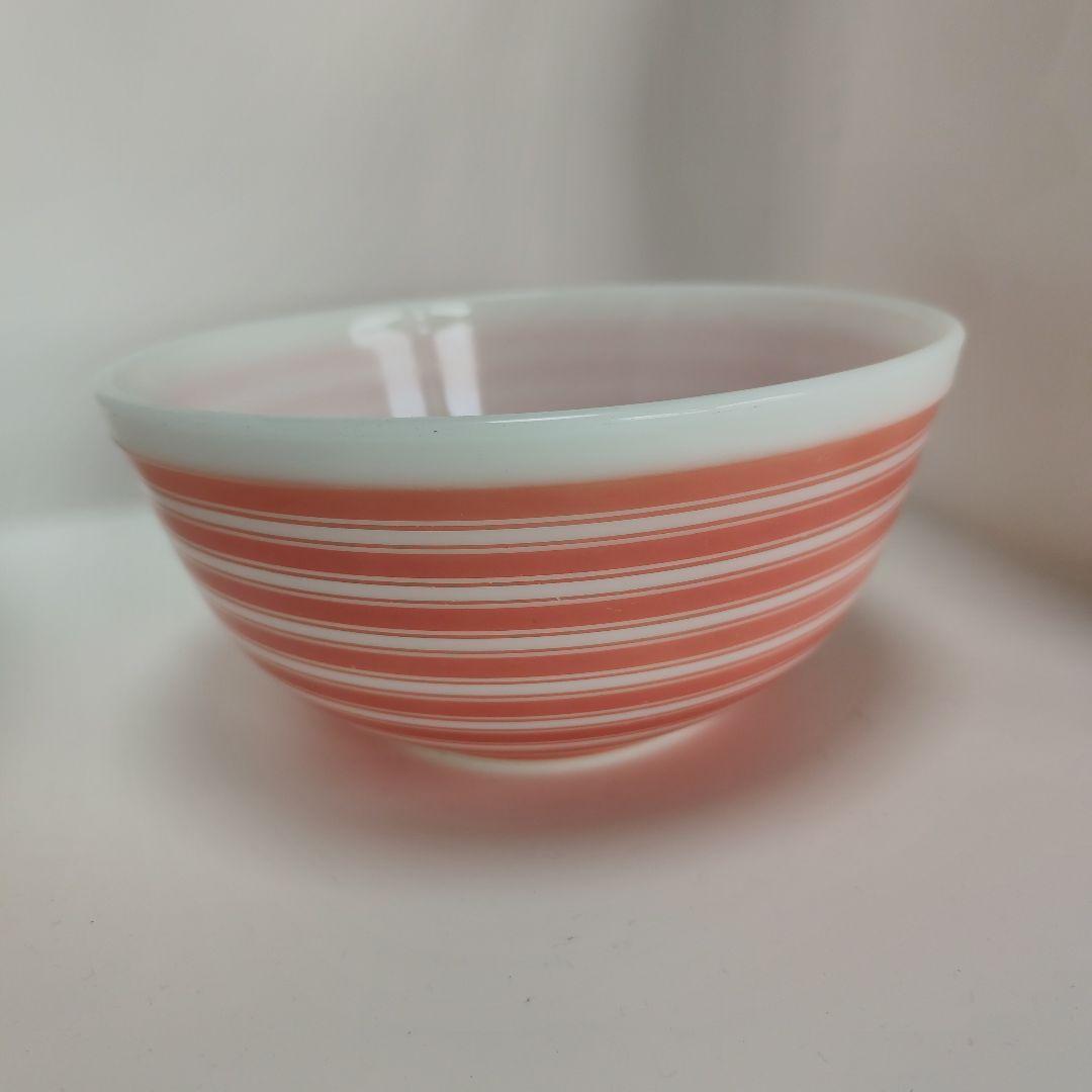 希少サイズ　パイレックス　403　ピンク　ストライプ　ミキシングボウル