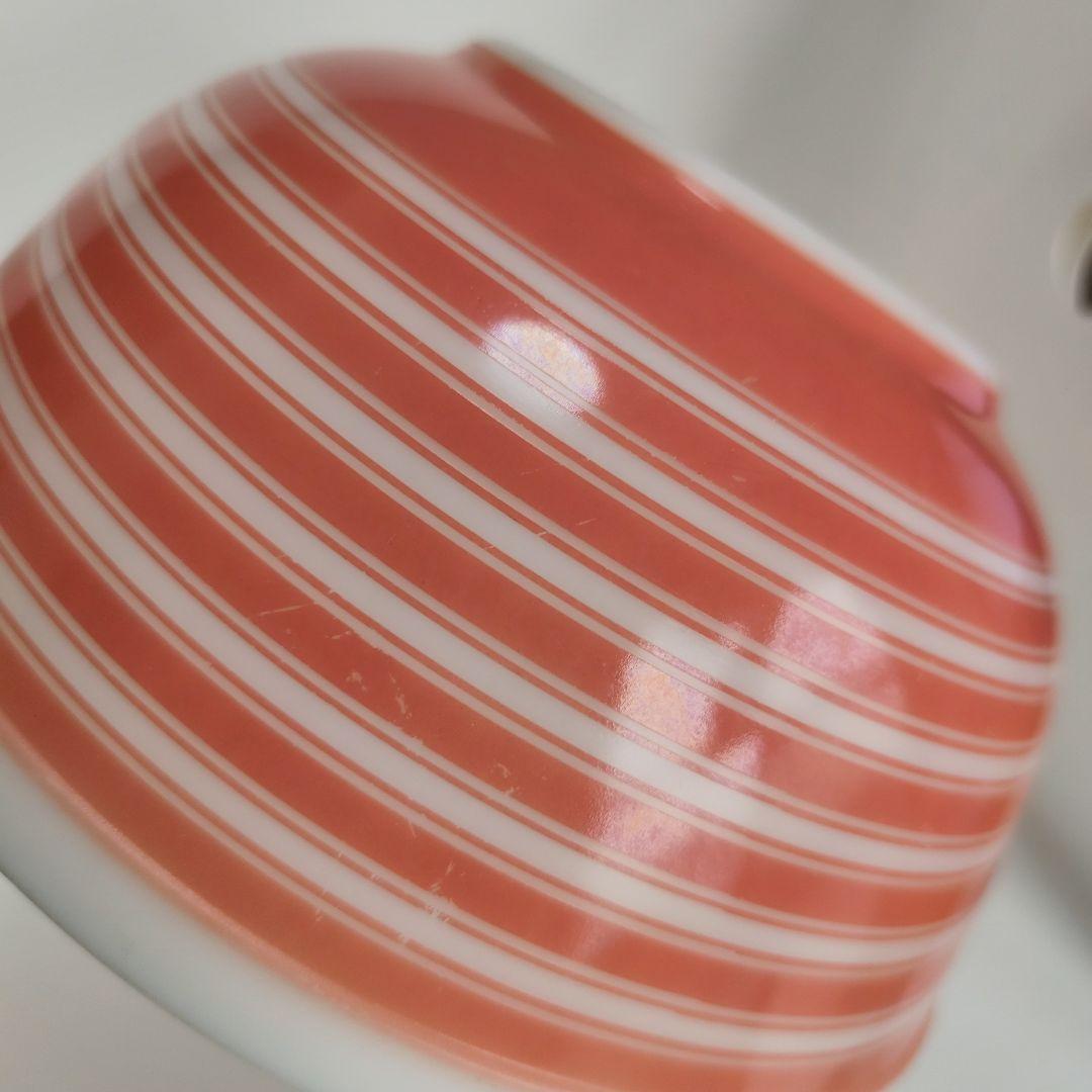 希少サイズ　パイレックス　403　ピンク　ストライプ　ミキシングボウル