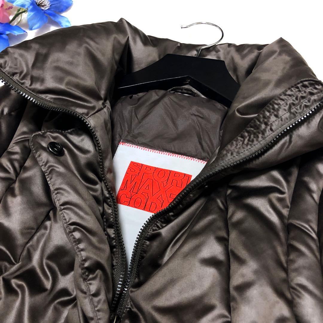 極美品　スポーツマックス　ダウンコート　ロゴエンブレム✨　ダークモカ　42