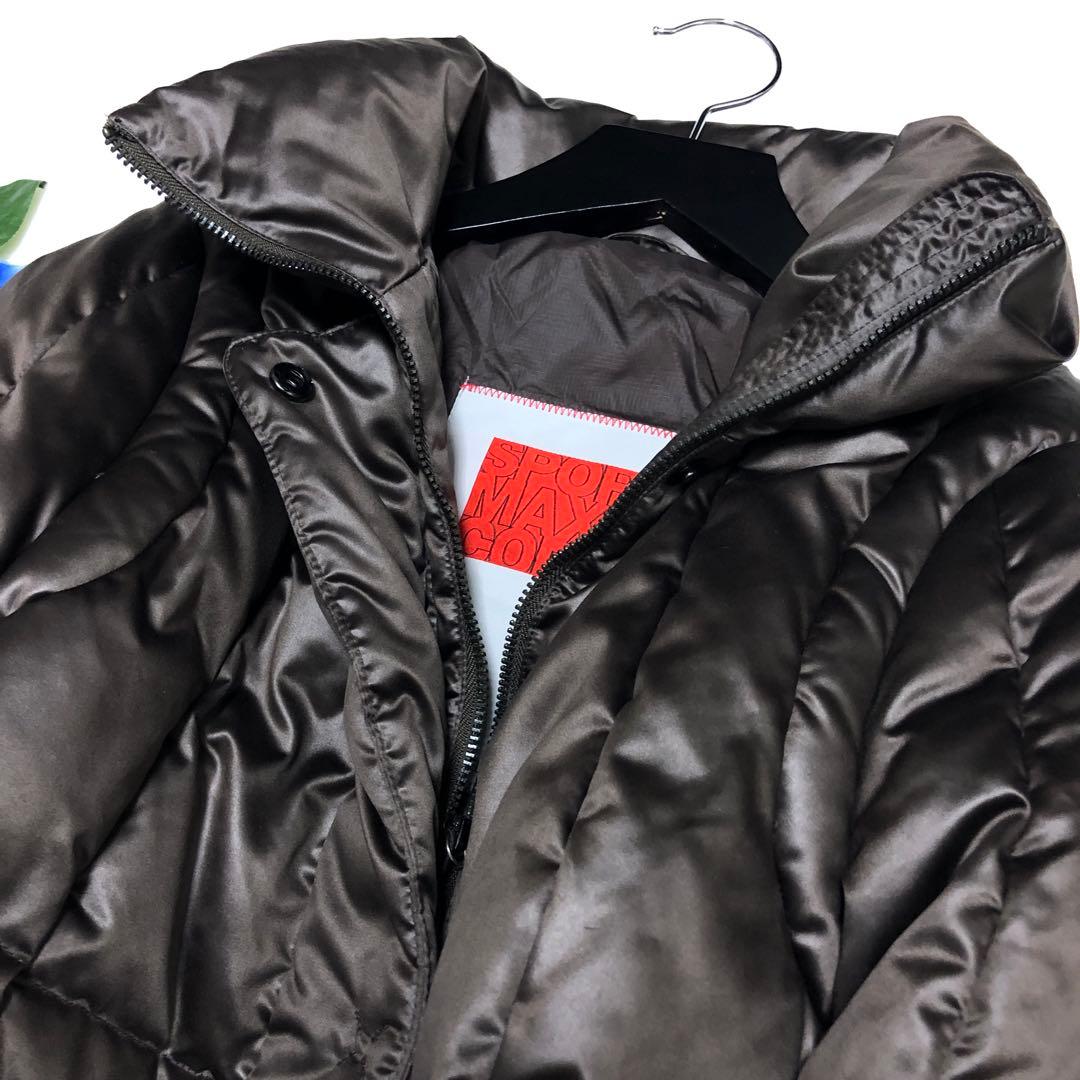 極美品　スポーツマックス　ダウンコート　ロゴエンブレム✨　ダークモカ　42