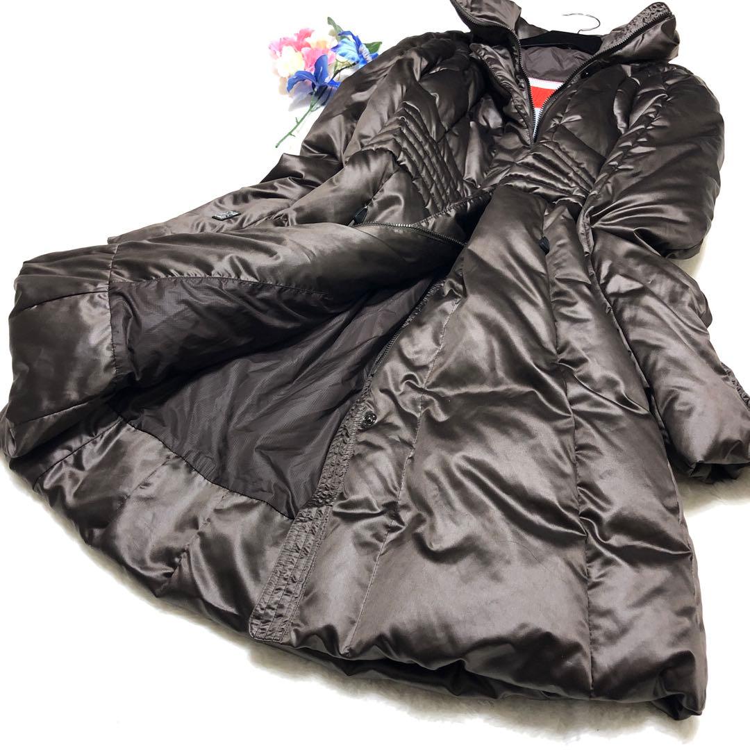 極美品　スポーツマックス　ダウンコート　ロゴエンブレム✨　ダークモカ　42
