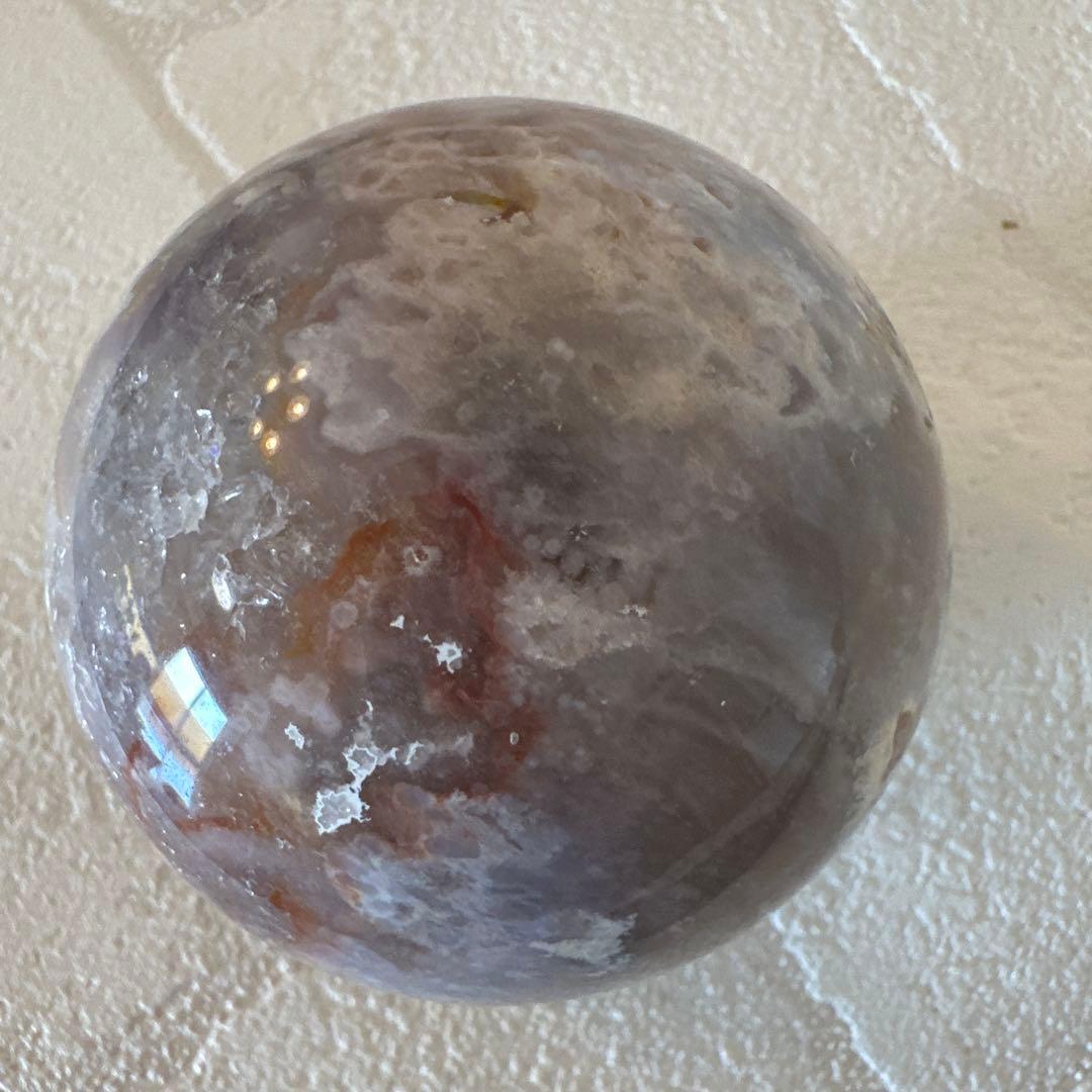 ブルーフラワーアゲート　ピンクアメジスト　スフィア　丸玉　天然石