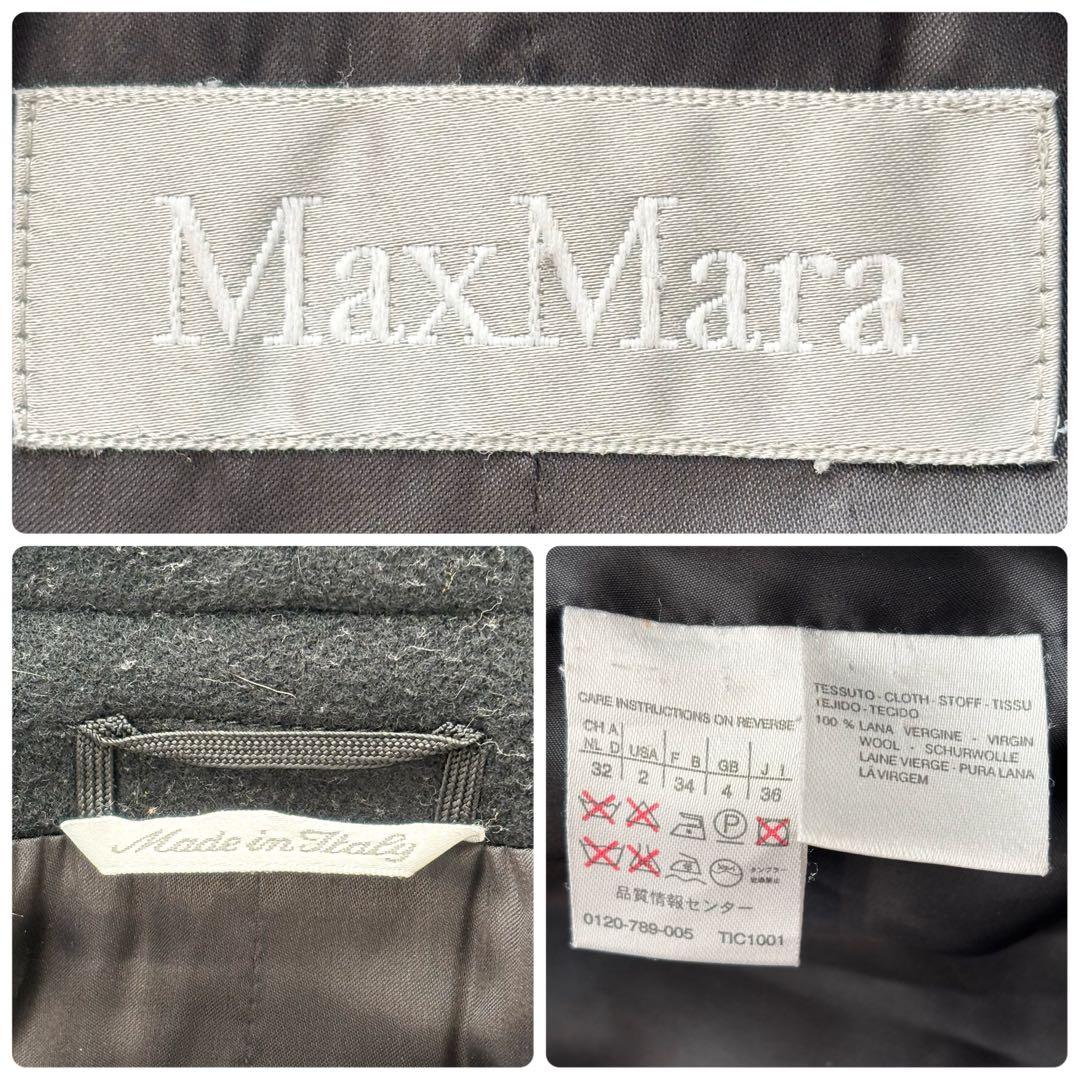 ✨良品✨ マックスマーラ 銀タグ ガウンコート ヴァージンウール100% 女優襟