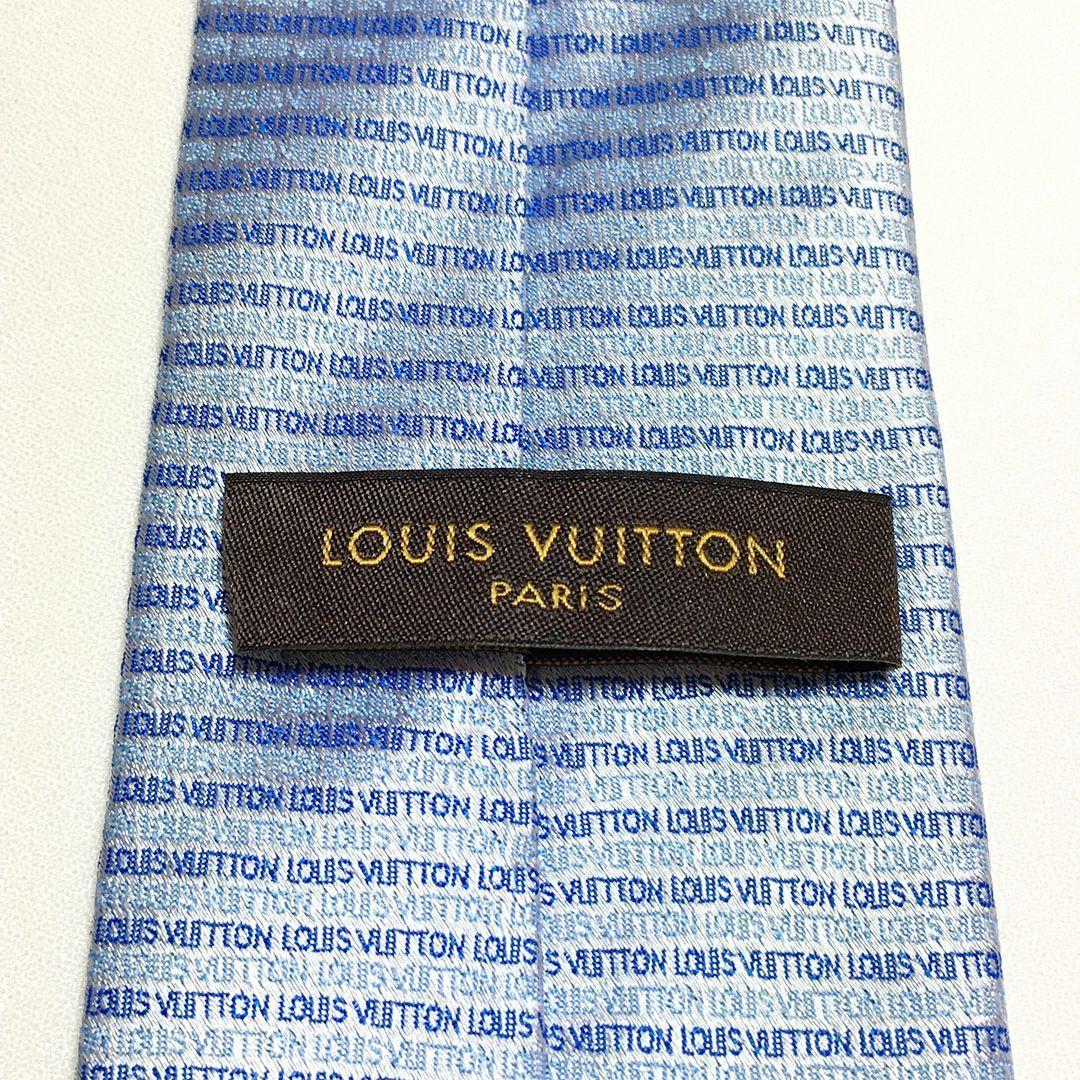 未使用級 ルイヴィトン Louis Vuitton ネクタイ ライトブルー 総柄