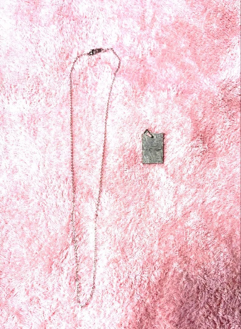 【半額！】ギベオン隕石　ペンダントトップ　トロイライト入りチェーン　セット