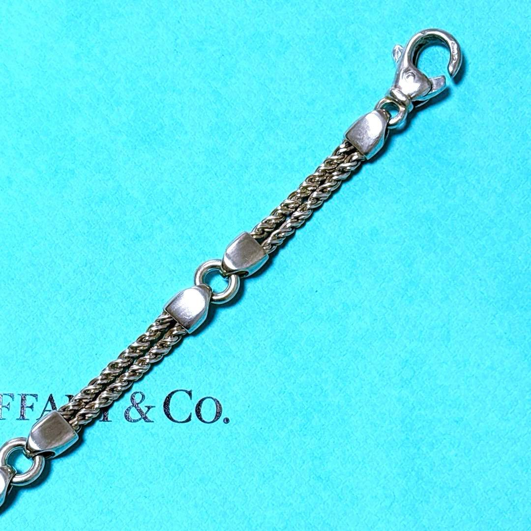 【美品】19cm 希少 ティファニー ダブルロープ リンク ブレスレット 925